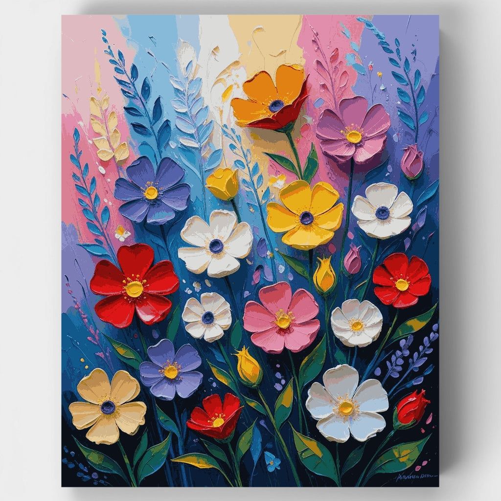 Colorful Wildflower Meadow Bouquet - Paint by Numbers Kit