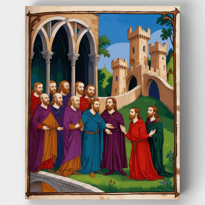 Medieval Apostles Gathering - Paint by Numbers Kit