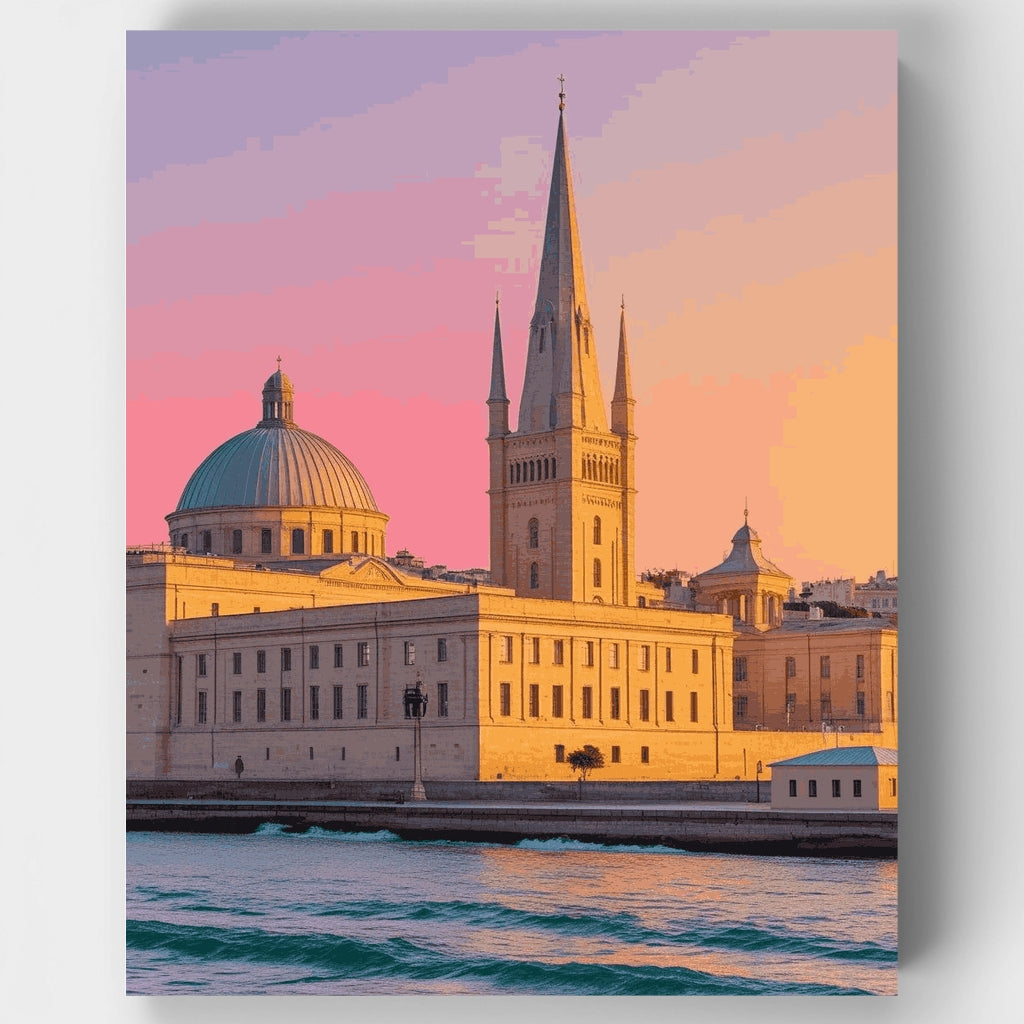 Valletta Harbor at Sunset - Paint by Numbers Kit