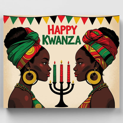 Happy Kwanzaa Celebration Candles - Paint by Numbers Kit