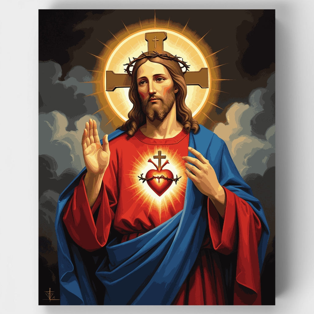 Sacred Heart of Jesus Portrait - Paint by Numbers Kit