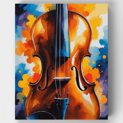 Violin in Watercolor Splashes - Paint by Numbers Kit
