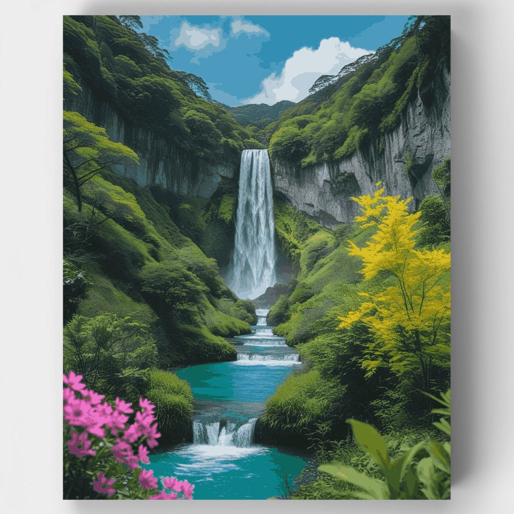 Paraíso de Cascada Serena - Kit de Pintura por Números — Estándar
