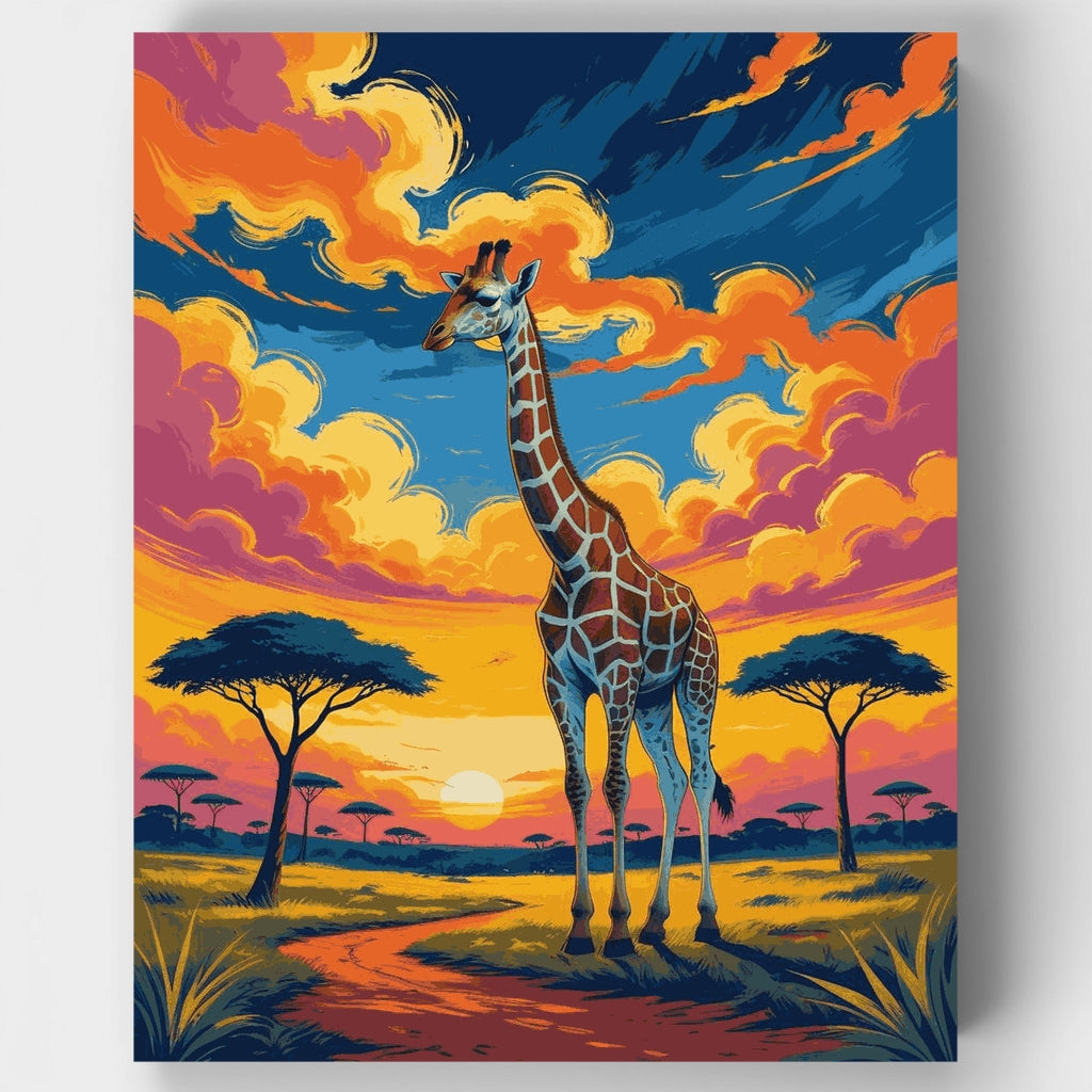 African Sunset Giraffe - Paint by Numbers Kit