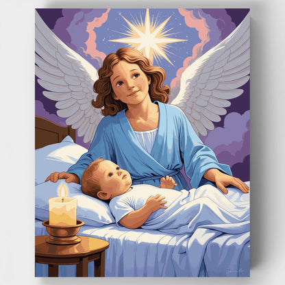 Guardian Angel with Baby - Paint by Numbers Kit