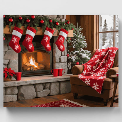 Cozy Christmas Hearth - Paint by Numbers Kit