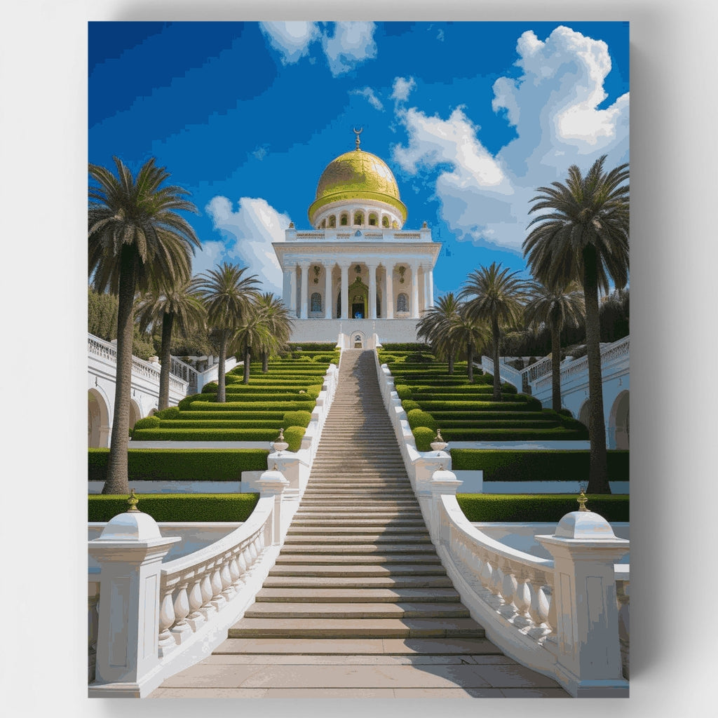 Jardines del Templo Baháʼí - Kit de pintura por números — Estándar