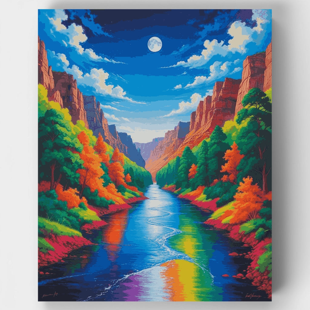 Río del Cañón en Otoño - Kit de pintura por números — Estándar