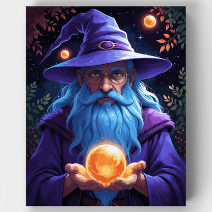 Mystical Wizard with Crystal Ball - Paint by Numbers Kit