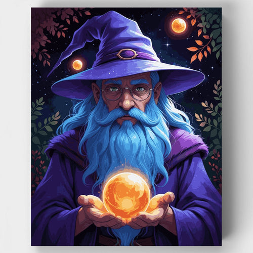 Mystical Wizard with Crystal Ball - Paint by Numbers Kit