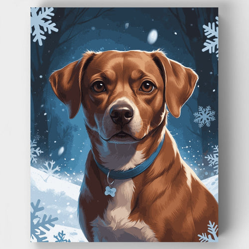 Winter Dog Portrait - Paint by Numbers Kit
