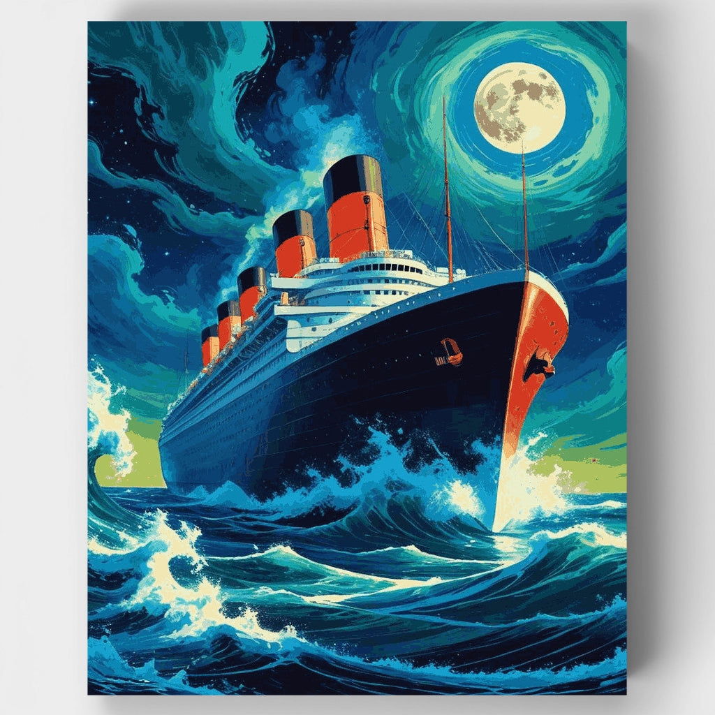 Viaje marítimo a la luz de la luna - Kit de pintura por números — Estándar