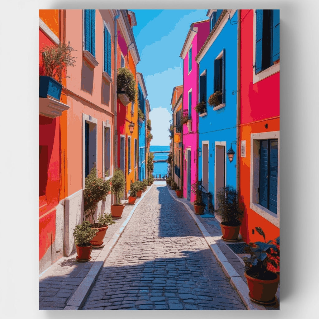 Colorful Italian Street - Paint by Numbers Kit