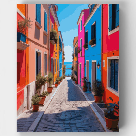Colorful Italian Street - Paint by Numbers Kit