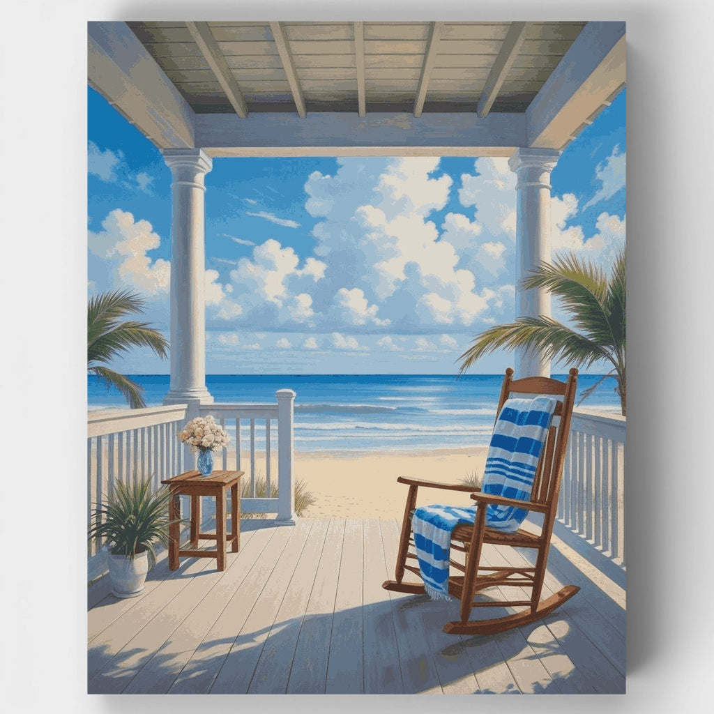 Paraíso en el porche costero - Kit de pintura por números — Estándar