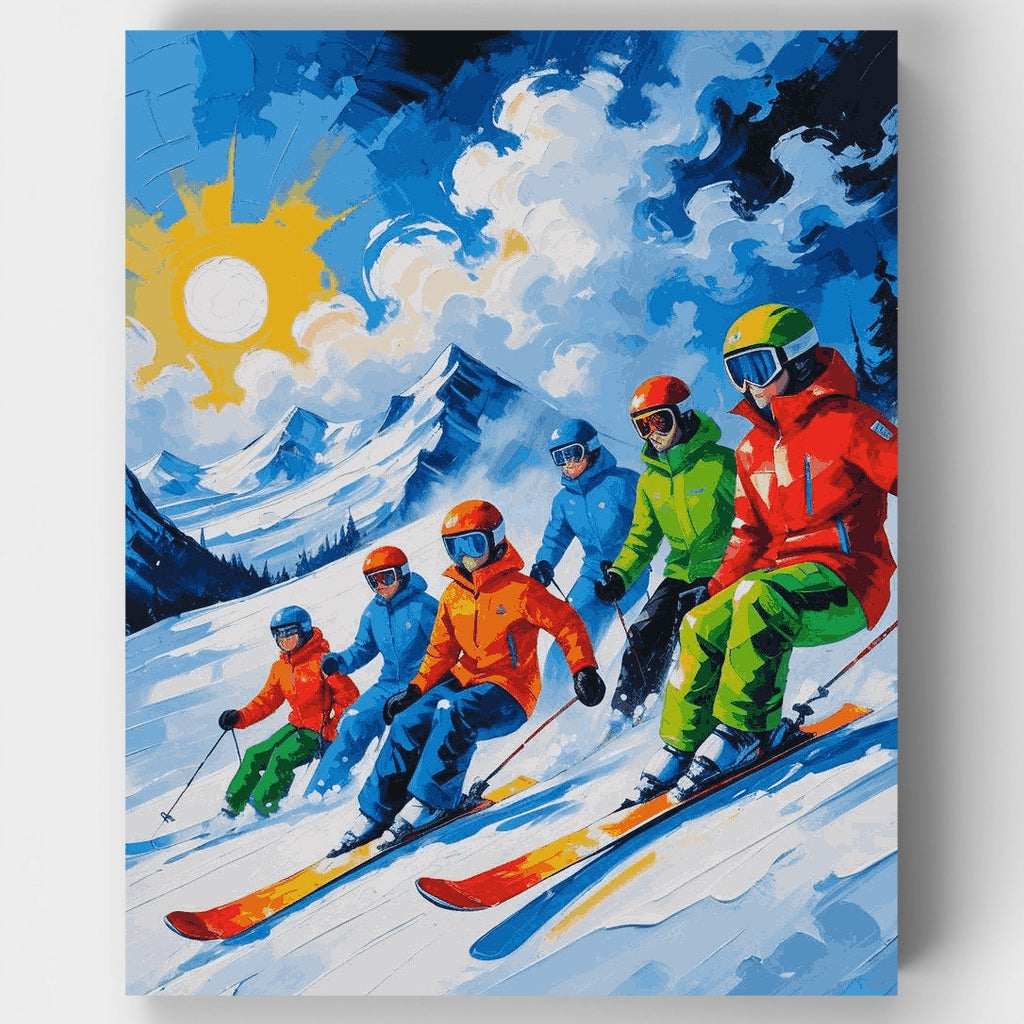 Aventura de esquí alpino - Kit de pintura por números — Estándar
