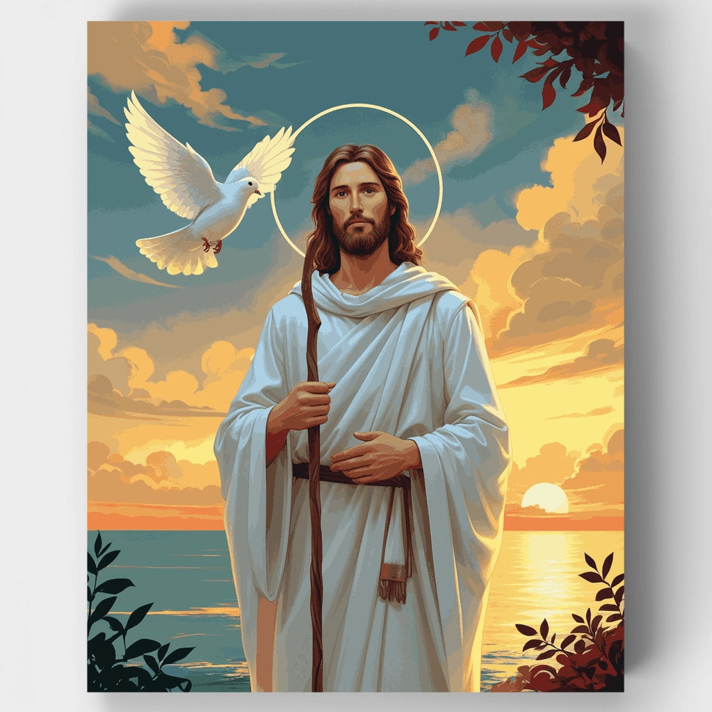 Presencia Divina con paloma - Kit de pintura por números — Estándar