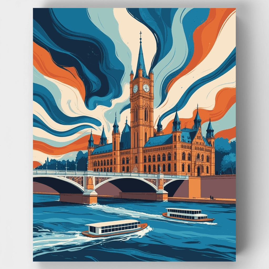 Kit de pintura por números: Big Ben y el Puente de Londres — Estándar