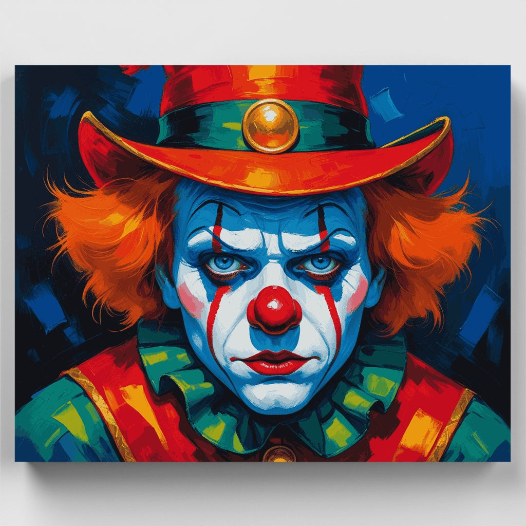 Kit de pintura por números - Payaso de carnaval espeluznante — Estándar