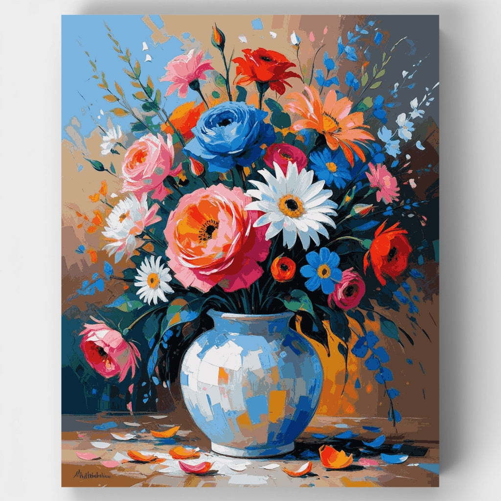 Vibrant Mixed Flower Bouquet - Paint by Numbers Kit