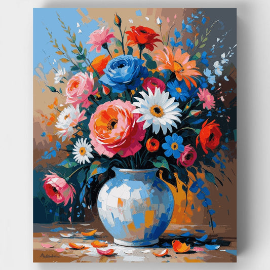Vibrant Mixed Flower Bouquet - Paint by Numbers Kit