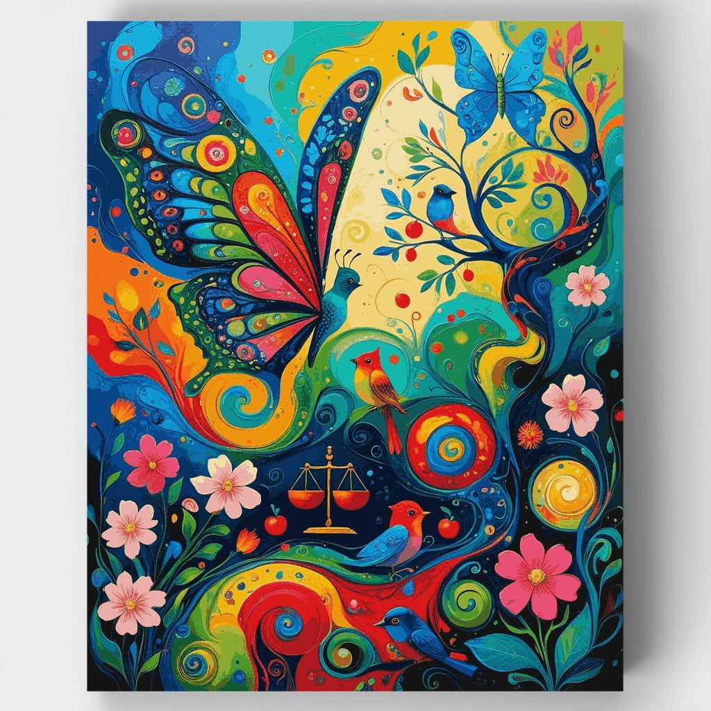 Sinfonía del Jardín de Mariposas Vibrantes - Kit de Pintura por Números — Estándar