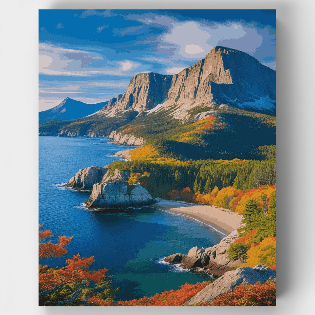 Acantilados otoñales de Acadia - Kit de pintura por números — Estándar
