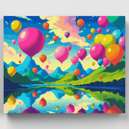 Colorful Balloon Valley - Paint by Numbers Kit