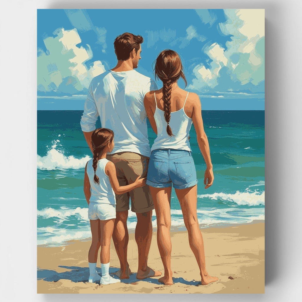 Family Beach Day - Paint by Numbers Kit