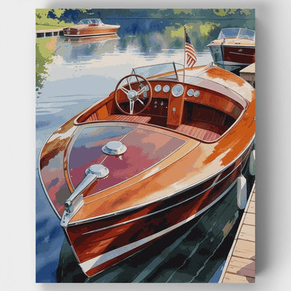 Classic Mahogany Runabout - Paint by Numbers Kit