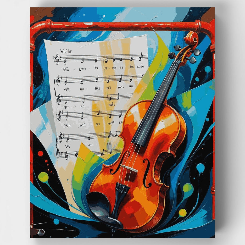Kit de pintura por números: Sinfonía de violín vibrante — Estándar