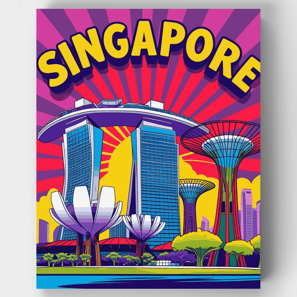 Kit de pintura por números - Horizonte de Singapur — Estándar