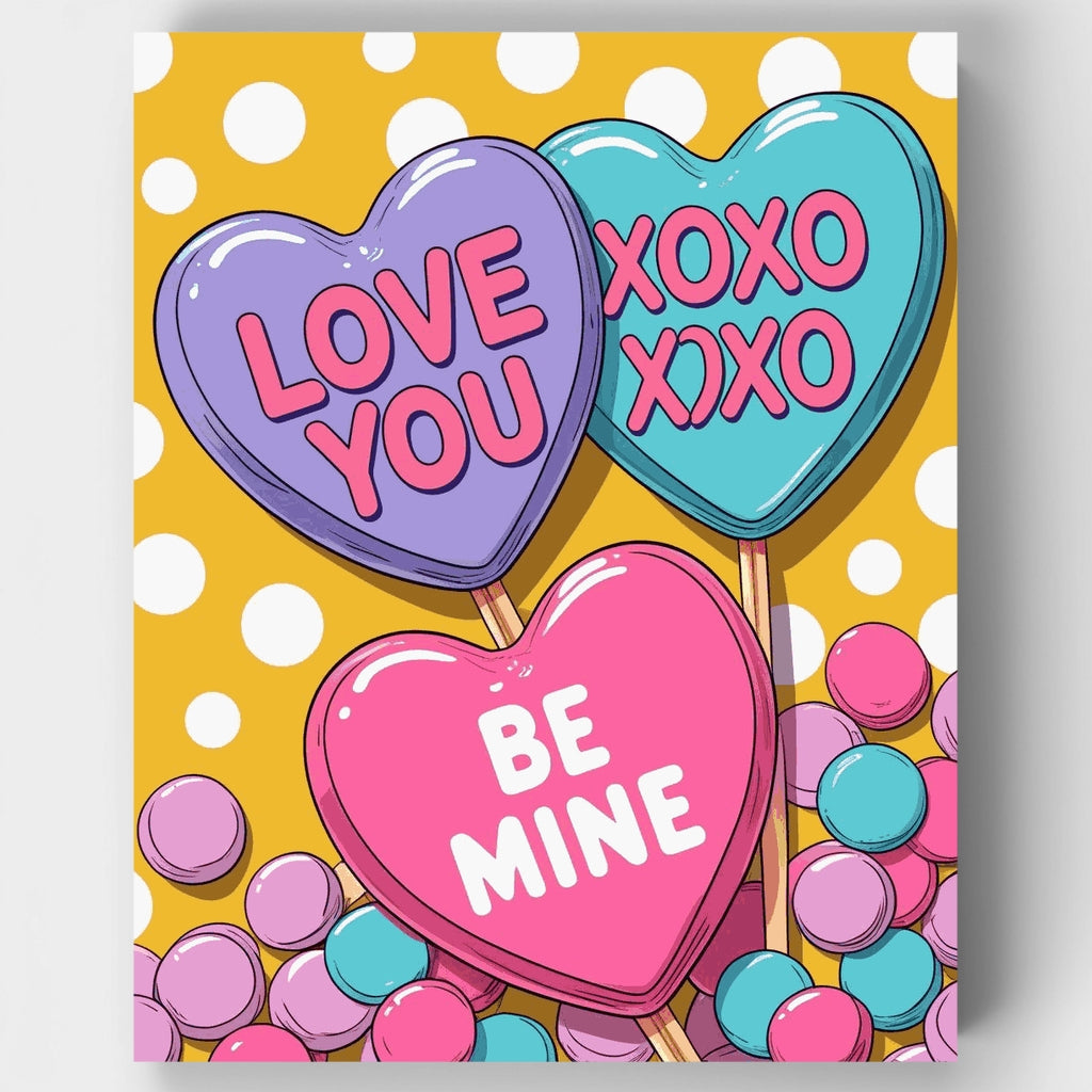 Paletas de corazón para el Día de San Valentín - Kit de pintura por números — Estándar