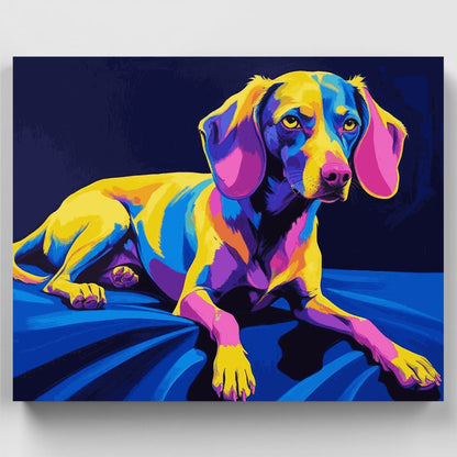 Colorful Dachshund Pop Art - Paint by Numbers Kit