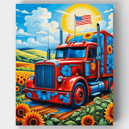 American Sunflower Truck - Paint by Numbers Kit