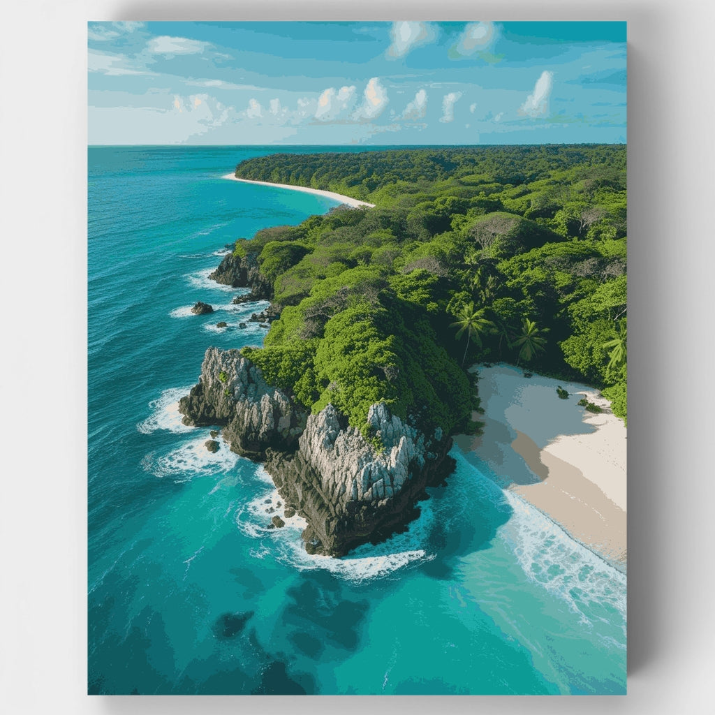 Kit de pintura por números - Costa del paraíso tropical — Estándar
