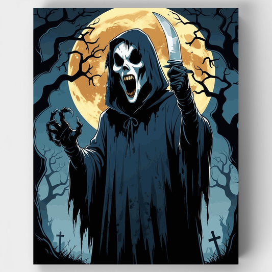 Grim Reaper Halloween Scene - Paint by Numbers Kit
