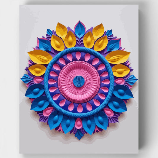 Ornate Floral Mandala Design - Paint by Numbers Kit