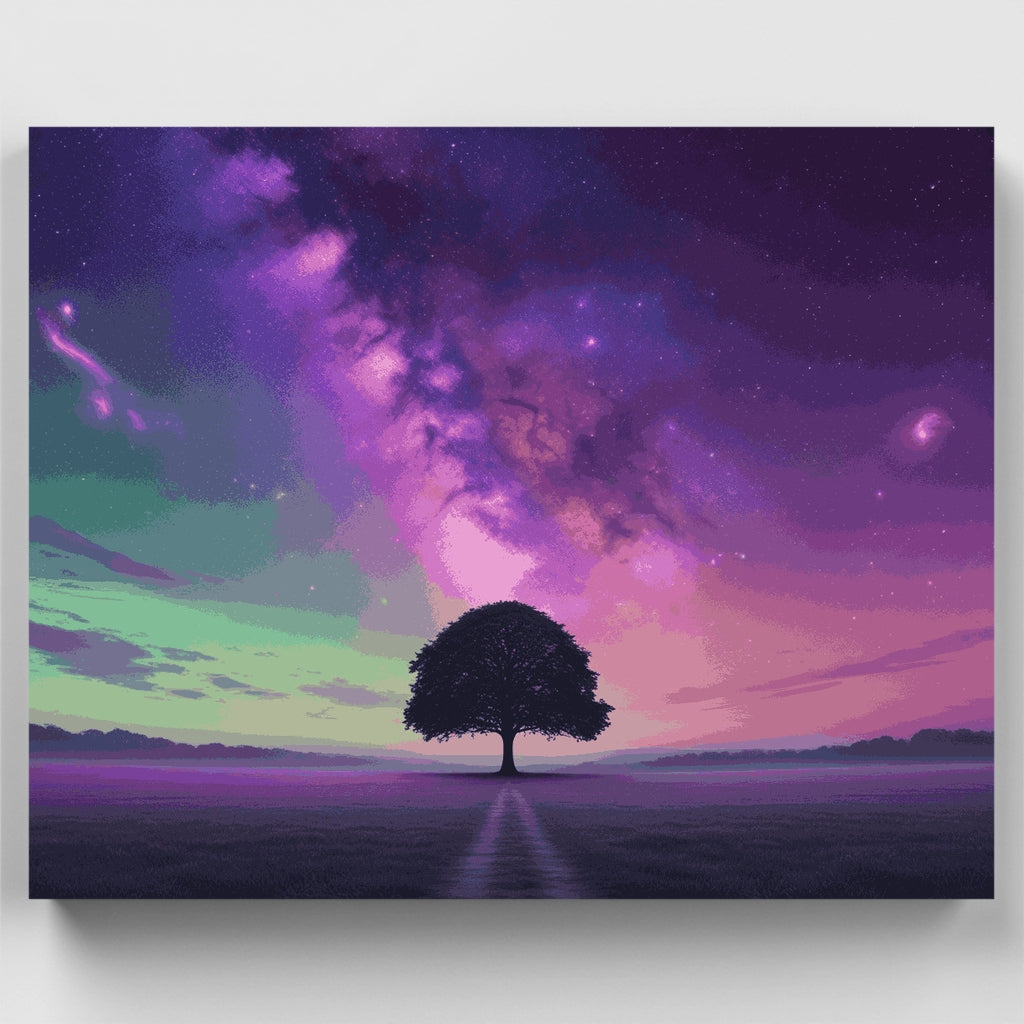 Kit de pintura por números - Árbol de galaxia cósmica — Estándar