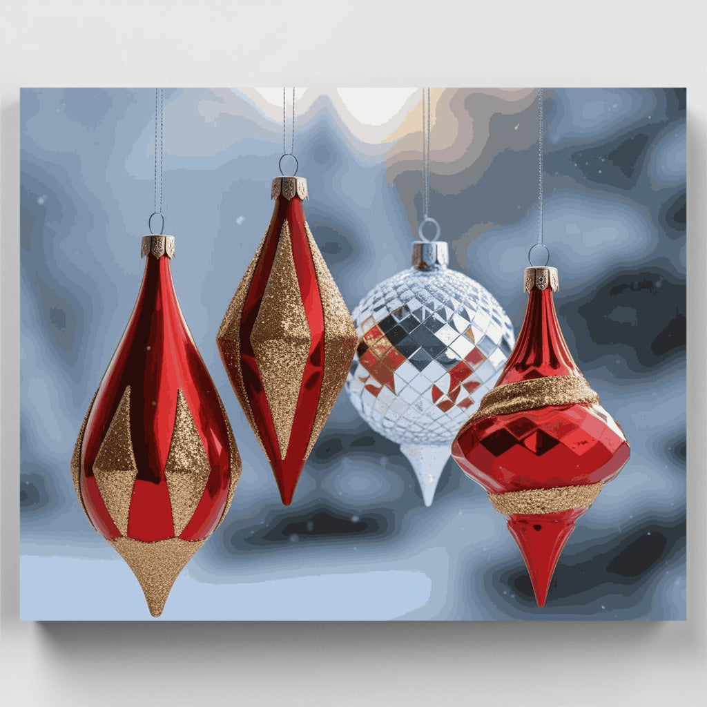 Adornos navideños festivos - Kit de pintura por números — Estándar