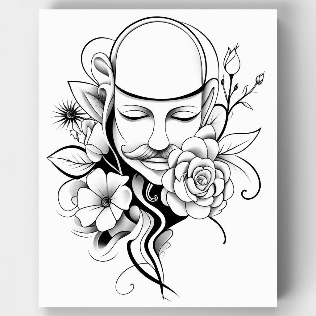 Rostro místico con rosas - Kit de pintura por números — Estándar