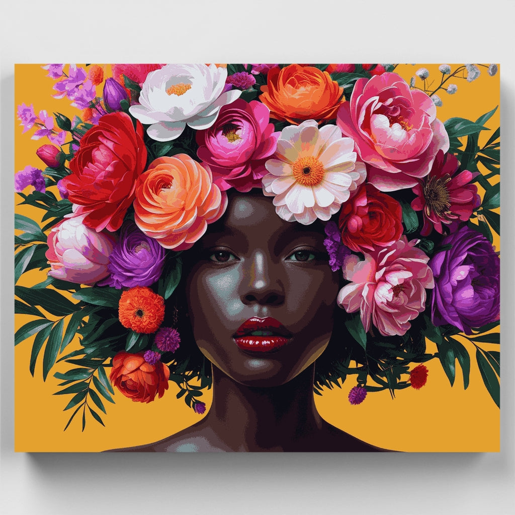 Retrato de corona floral - Kit de pintura por números — Estándar