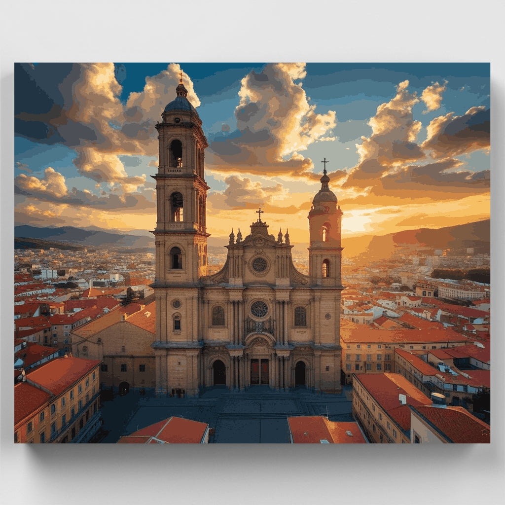 Catedral al atardecer - Kit de pintura por números — Estándar
