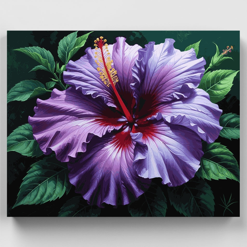 Kit de pintura por números - Flor de hibisco morada — Estándar