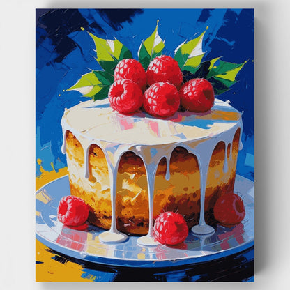 Raspberry Drizzle Cake - Paint by Numbers Kit