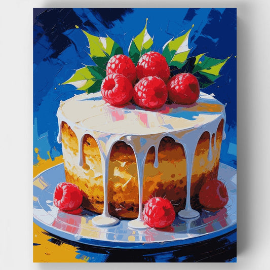 Raspberry Drizzle Cake - Paint by Numbers Kit