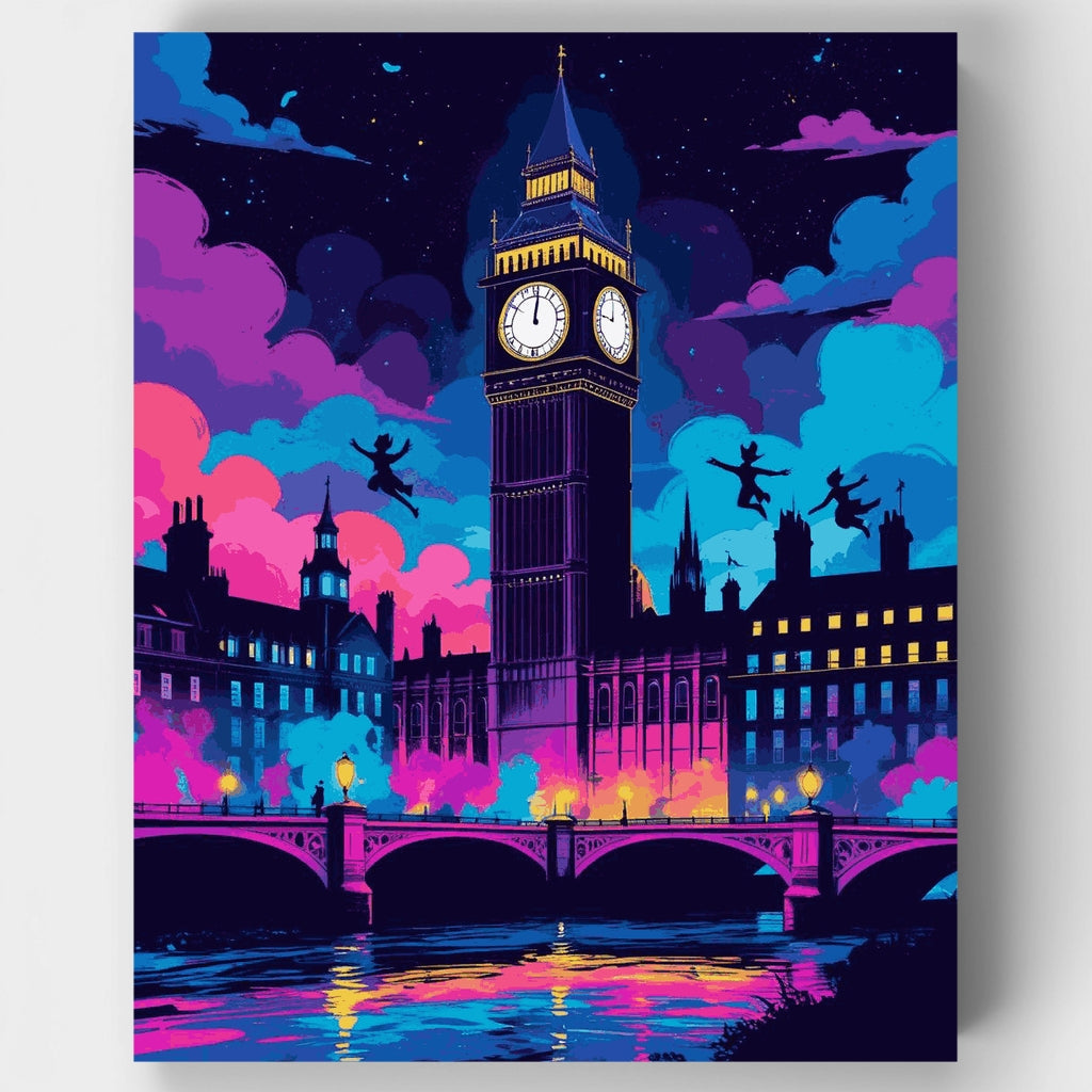 Kit de pintura por números: Noche de fantasía en el Big Ben de Londres — Estándar