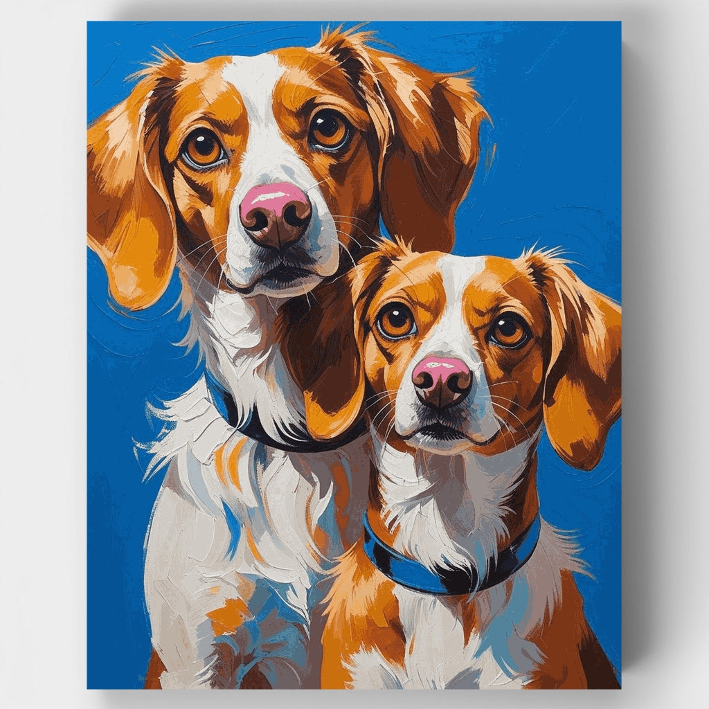 Retrato de dos adorables spaniels - Kit de pintura por números — Estándar