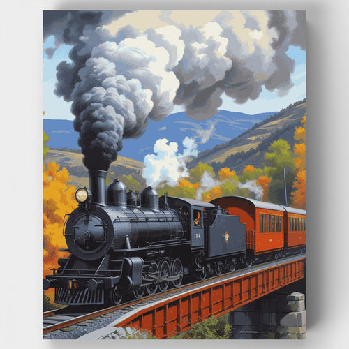 Autumn Steam Train - Paint by Numbers Kit