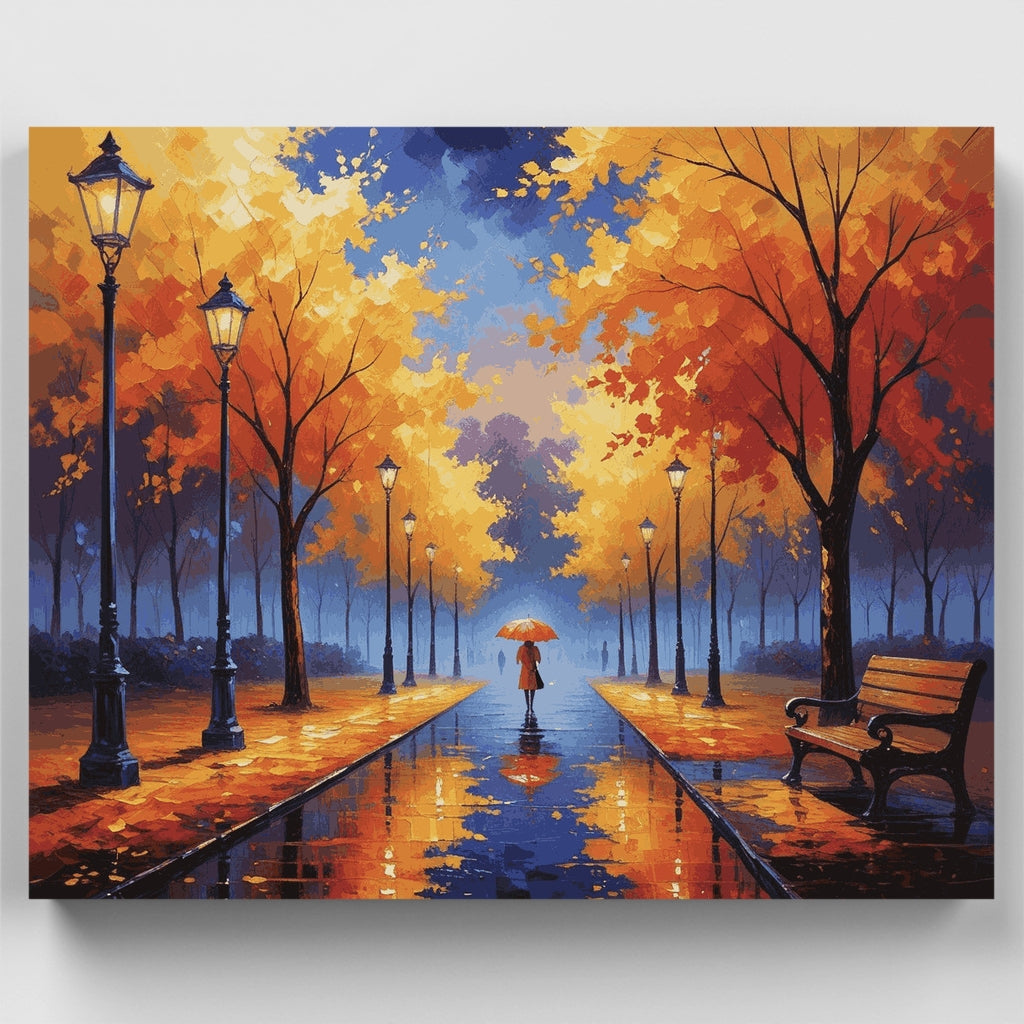 Paseo por el parque en otoño - Kit de pintura por números — Estándar